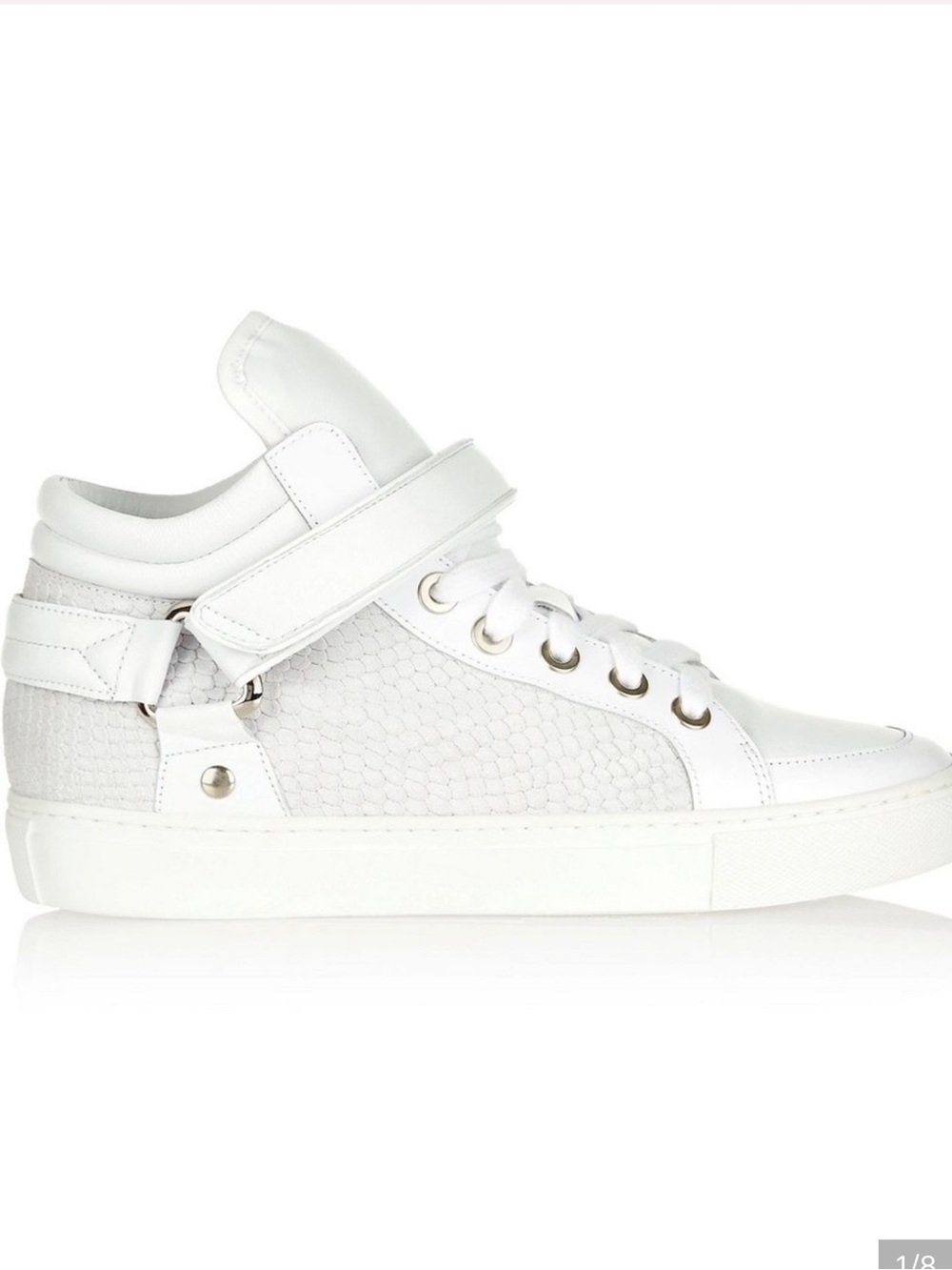 MAJE womens paneled leather high-top sneakers 9.5 40 Portugal